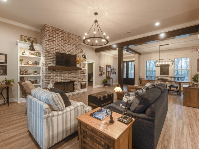 Living room of the Moore Project by LaFollette Custom Homes in Bryan, Texas.