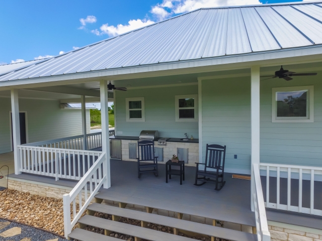 The custom backyard built by LaFollette Custom Homes in Bryan College Station.