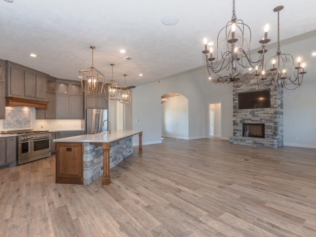 Kitchen of the Millican Project by LaFollette Custom Homes featuring grey detailing.