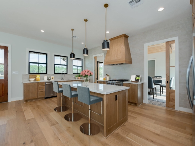 Kitchen of the Shepard Project by LaFollette Custom Homes with wood features.